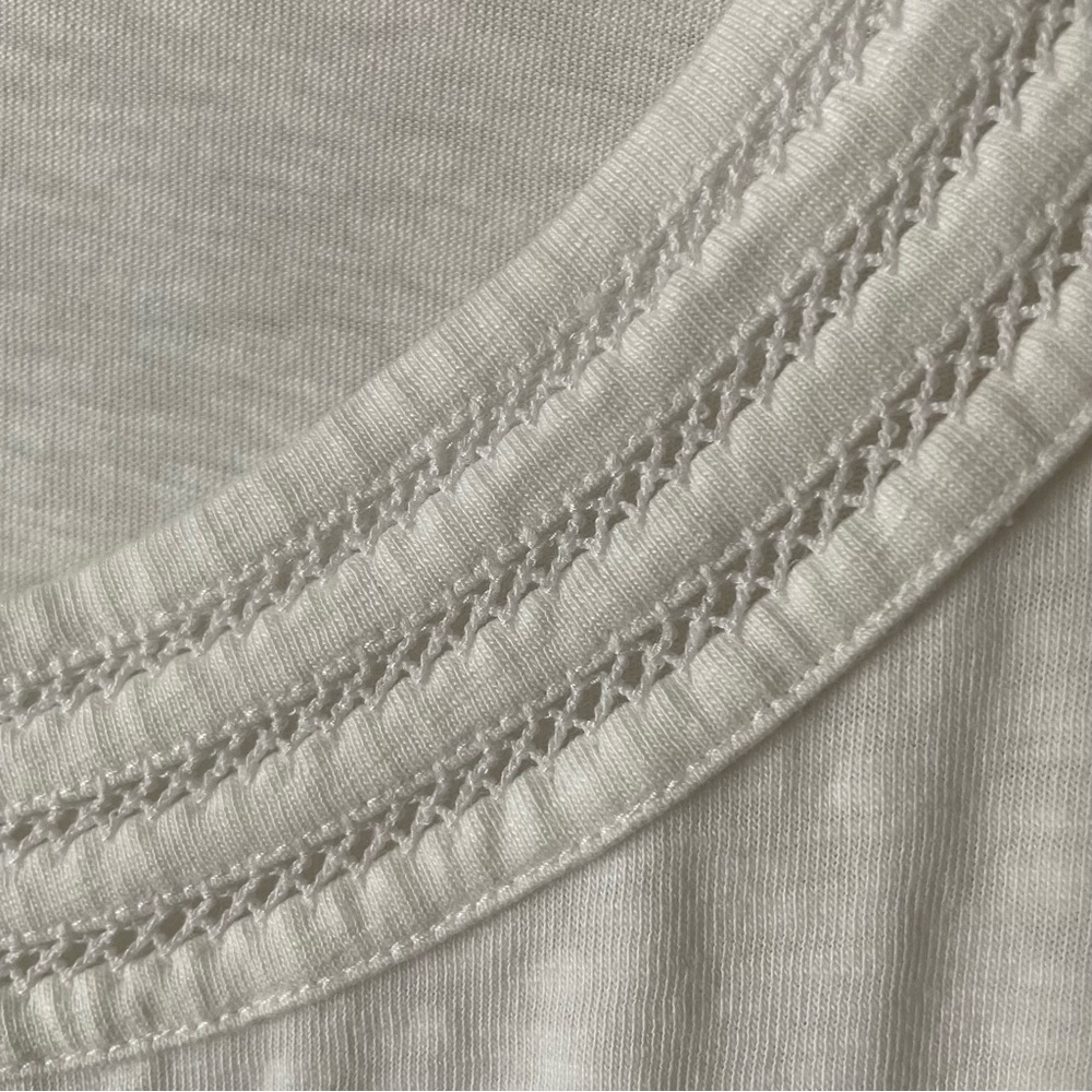 Talbots White Short Sleeve Tee Cotton/Modal Slub Knit Stitched Neckline Size 1X - Picture 4 of 12